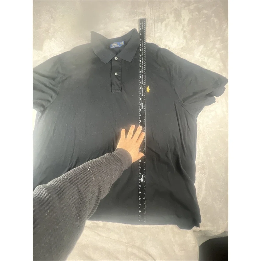 Polo Ralph Lauren Men's Polo Shirt Size 3XB BIG‎ Short Sleeve Black 100% Cotton